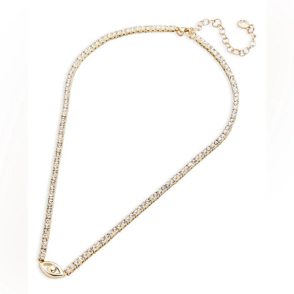 BAUBLEBAR NWT CRYSTAL EVIL EYE TENNIS NECKLACE